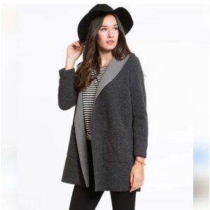 Marine layer Grey Hooded Charleston Jacket‎ Size Small Open Front Draped